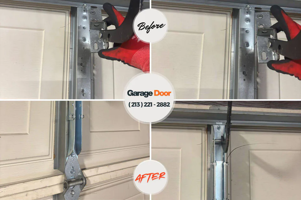 Before and after: garage door repair Gladeview, FL